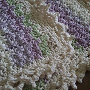Lavender Fields crochet handmade baby blanket